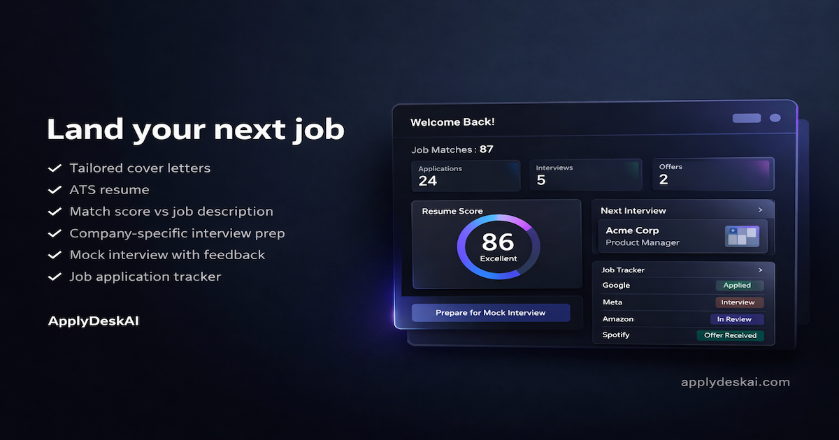 ApplyDeskAI: AI Job Application Assistant and Interview Prep